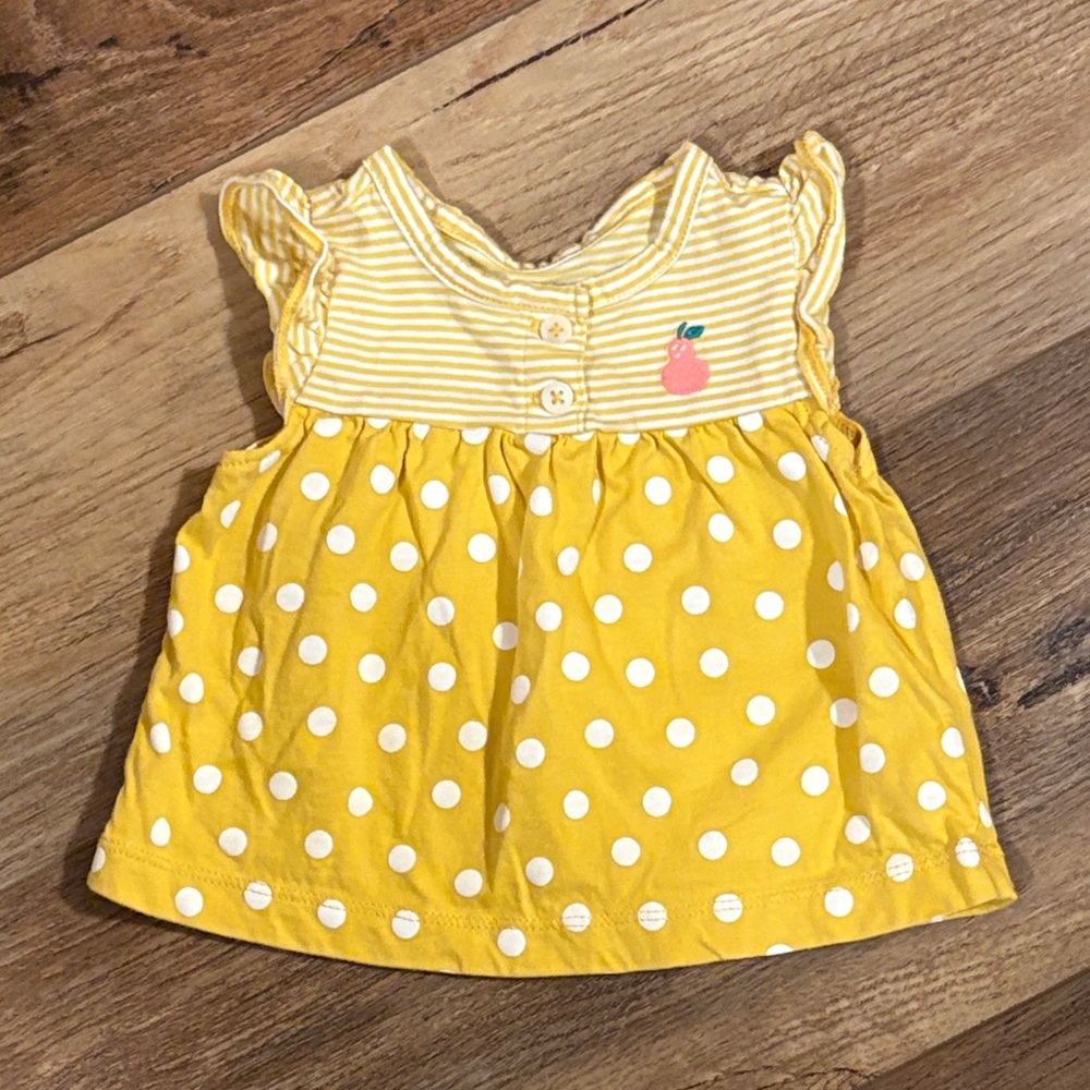 3/$10 Carter's Yellow and White Striped Baby Outfit